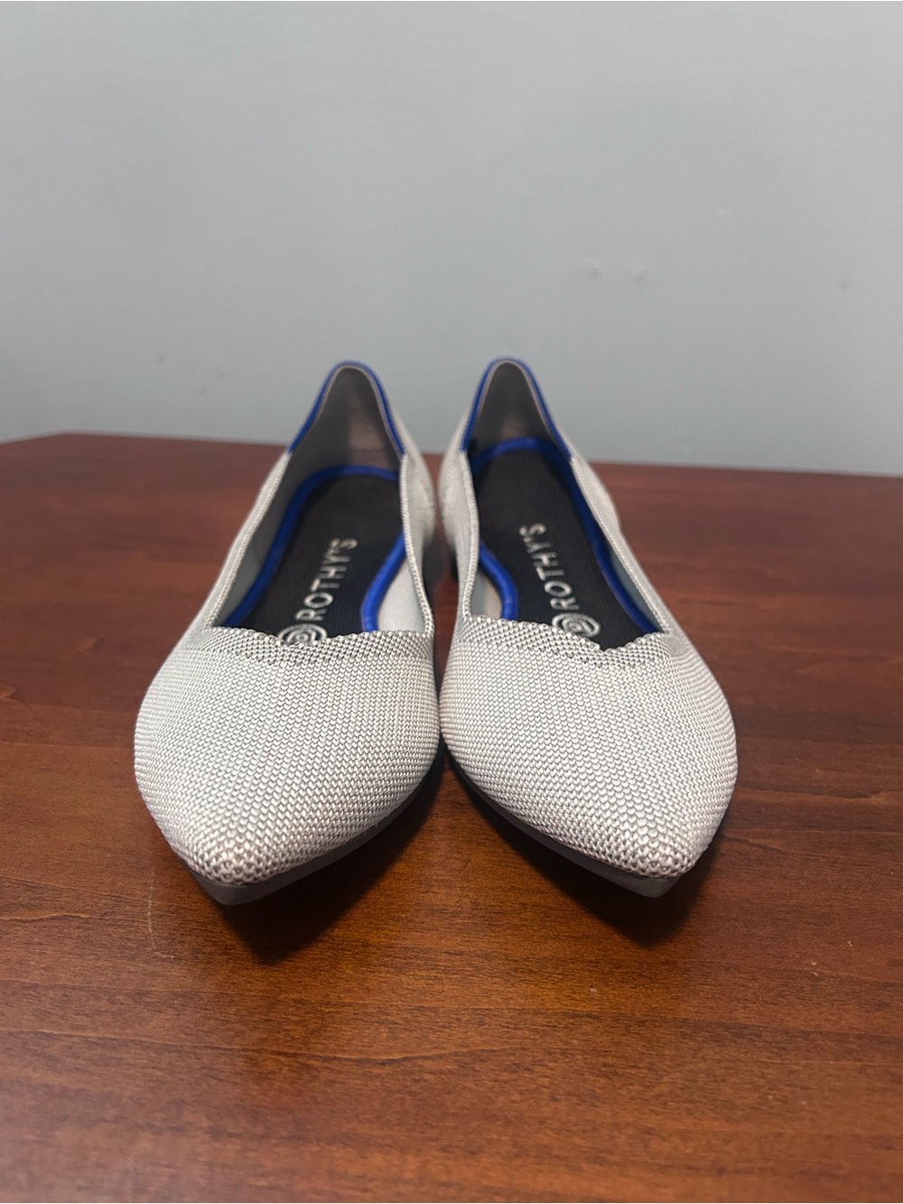 ROTHYS FLAX birdseye light grey Pointed-Toe Women's Flats 9 - Picture 5 of 9